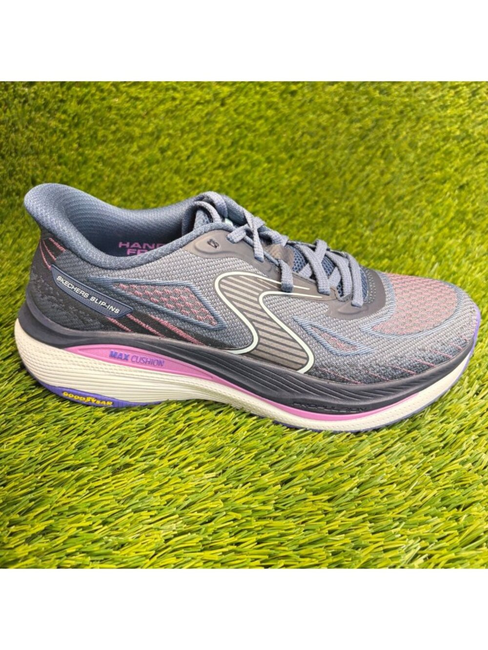 Skechers Max Cushioning Propulsion Womens Size 7 Blue Running Shoes Sneakers - Picture 1 of 10